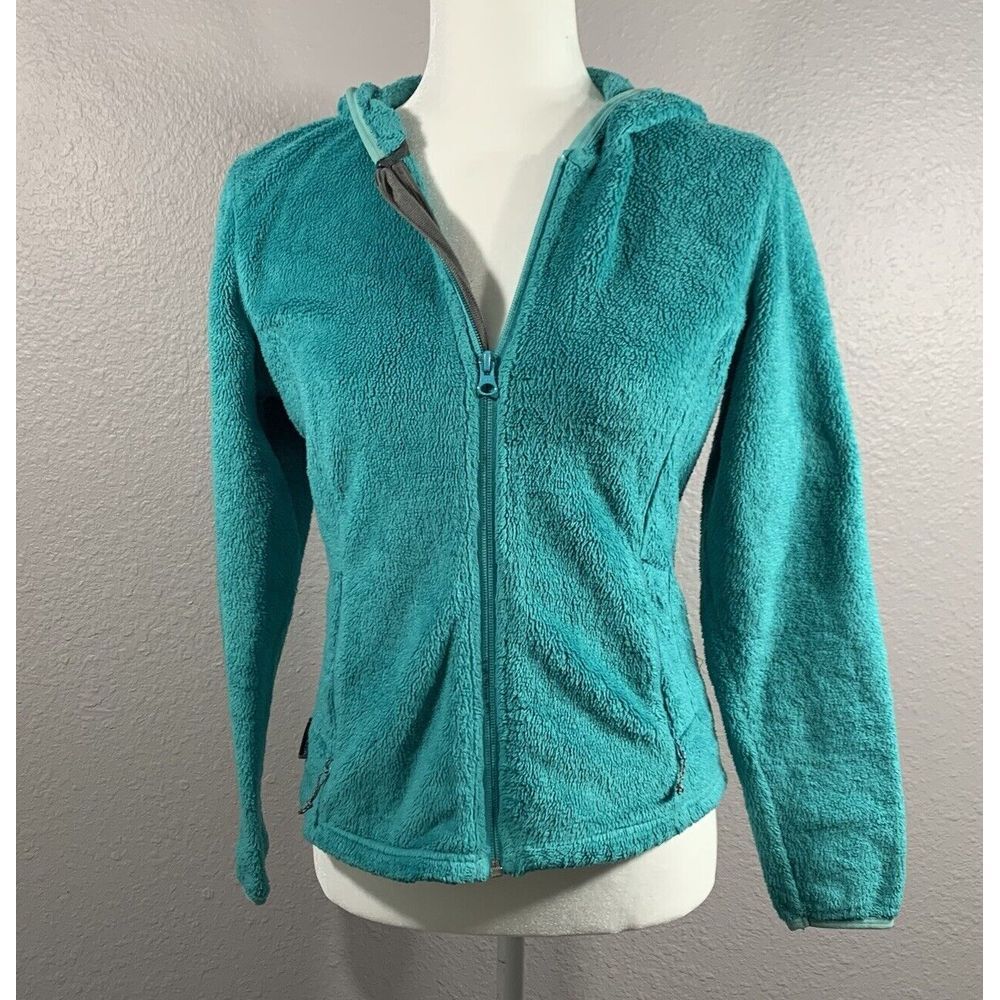 Merrell Women's Green Hooded Fleece Full Zip Jacket Outdoors Casual Warm Size XS